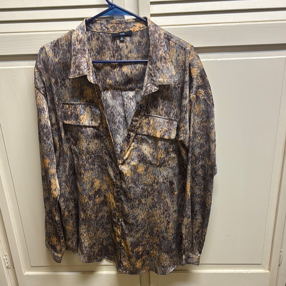 Fate Brown and Tan Button Down Shirt